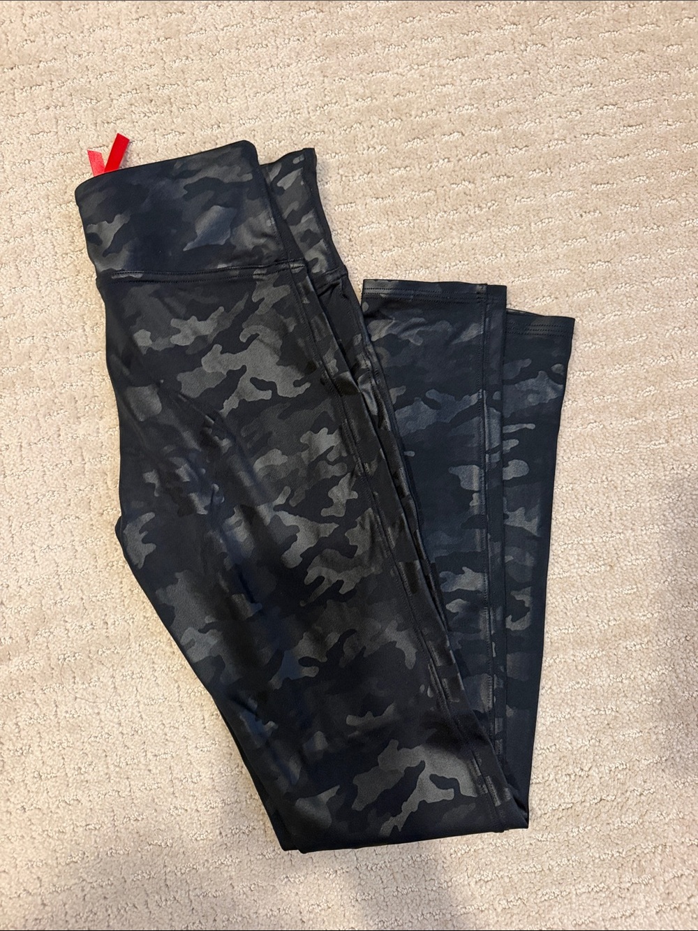 SPANX Black & Charcoal Camo Leggings